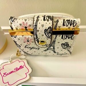 White, Black, & Pink Women's Paris Wallet NWT